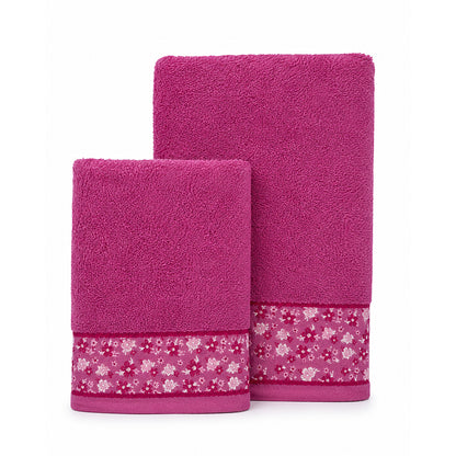 Pink – Embroidered Guest + Hand Towel Set | 2 Pcs