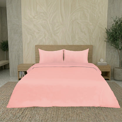 Pink Luxury Hotel Collection King Quilt Cover Set with 2 Pillow Covers – 104" x 95" – 100% Cotton Sateen TC-200