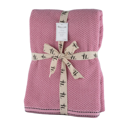 Light Pink | HL Oxford Bath Towel – 600 GSM | Popcorn Texture Premium Cotton (70×140 cm)