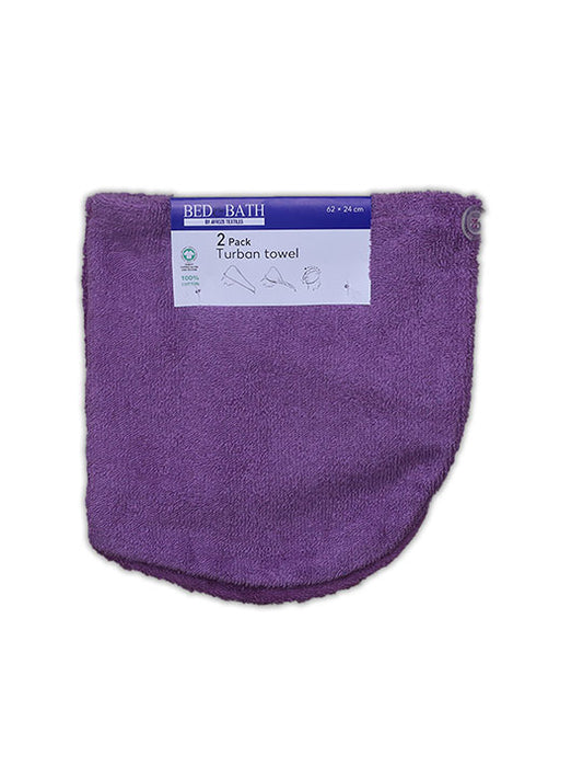 Purple – Turban Towel Set (Pack of 2)