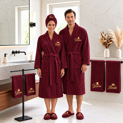Burgundy – HL Luxury Bride & Groom Spa Set | 9 Pieces