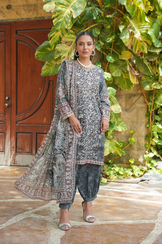 Safari by Hira Lari | 3PC Unstitched Lawn Suit | HL-03 | Lawn 2025