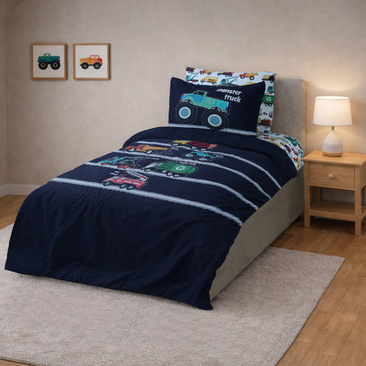 Truck Dreams – Kids Flat Sheet Set | Innovative Comfort Series