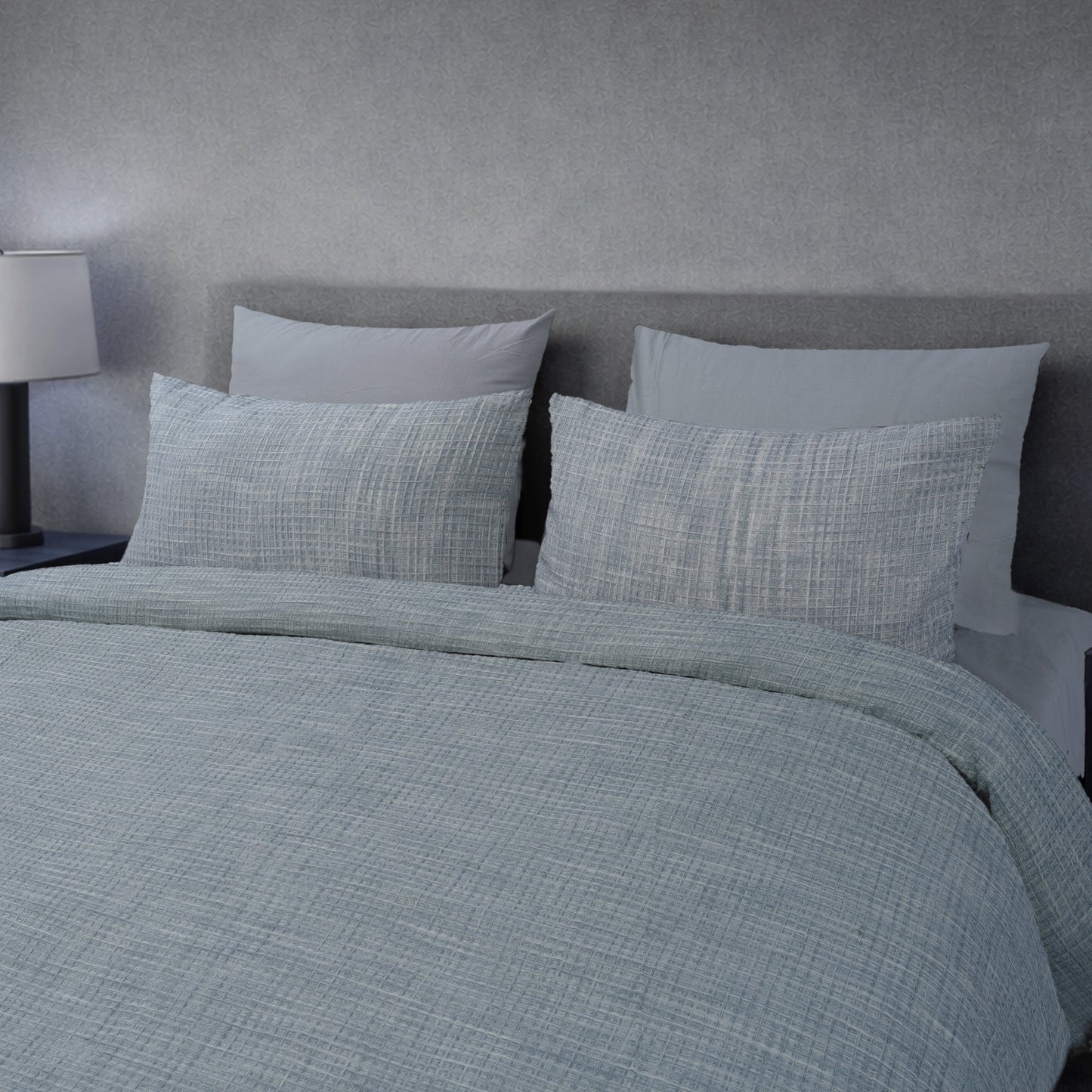 HL King Quilt Cover Set – Artisan Waffle Texture (Grey)