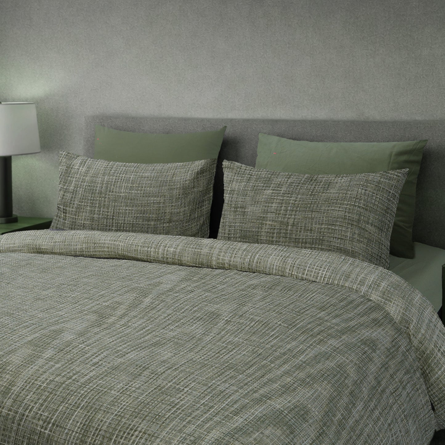 HL King Quilt Cover Set – Artisan Waffle Texture (Green)