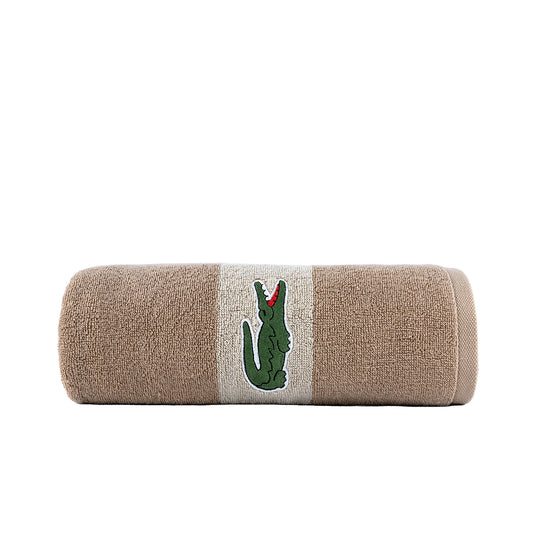 Brown - HL - Lacoste Bath Towel – 512 GSM | Premium Cotton (70×130 cm)