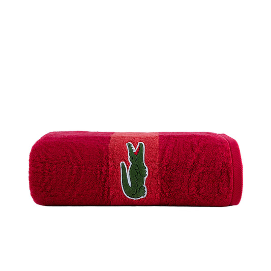 Red - HL - Lacoste Bath Towel – 512 GSM | Premium Cotton (70×130 cm)