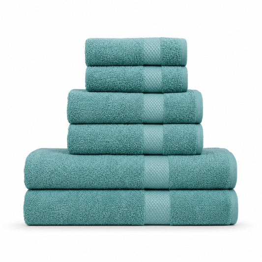Aqua – 6 Pcs Towel Set | Guest, Hand & Bath Towels