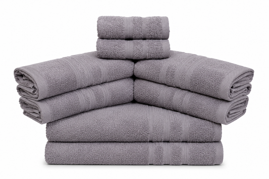 Charcoal – 8 Pcs Towel Set | Guest, Hand & Bath Towels