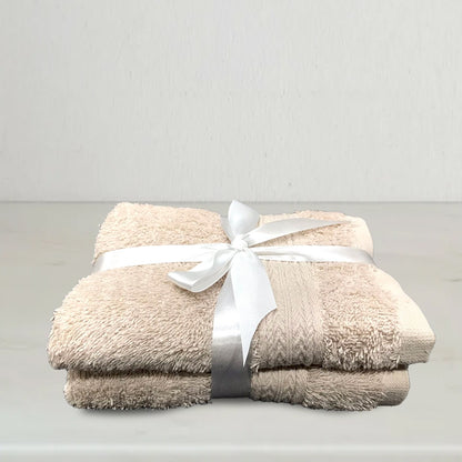 Beige | 2-Pack Dobby Guest Towel Set | TGT2BE1