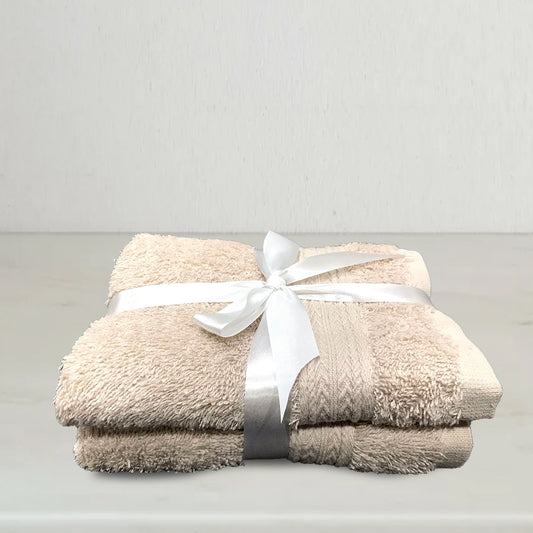 Beige | 2-Pack Dobby Guest Towel Set | TGT2BE1