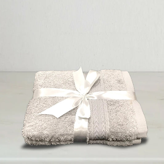 Grey | 2-Pack Guest Towel Set Dobby Fancy | TGT2GY1