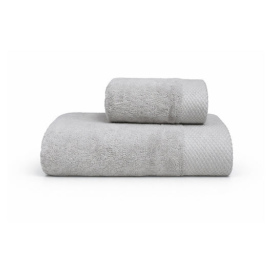 Premium 2-Piece Cotton Towel Set – Light Grey | THB2ZSL