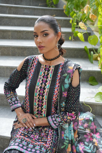 Threads by Hira Lari | 3PC Unstitched Lawn Suit | HL-04 | Lawn 2025