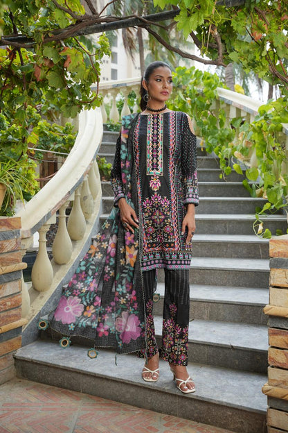 Threads by Hira Lari | 3PC Unstitched Lawn Suit | HL-04 | Lawn 2025