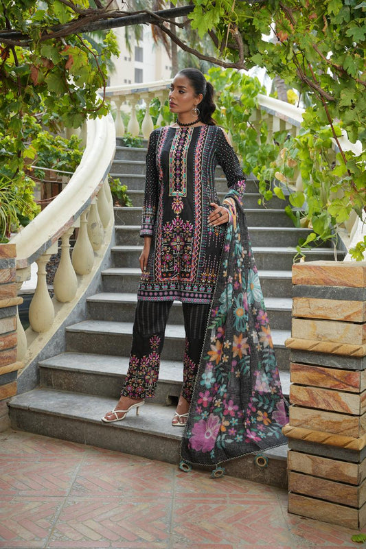 Threads by Hira Lari | 3PC Unstitched Lawn Suit | HL-04 | Lawn 2025