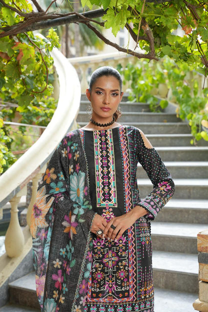 Threads by Hira Lari | 3PC Unstitched Lawn Suit | HL-04 | Lawn 2025