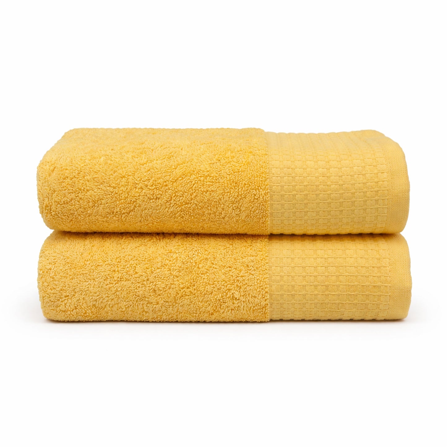 Yellow Fancy | 2-Piece Fancy Border Hand Towel Set | TLH2FBYL