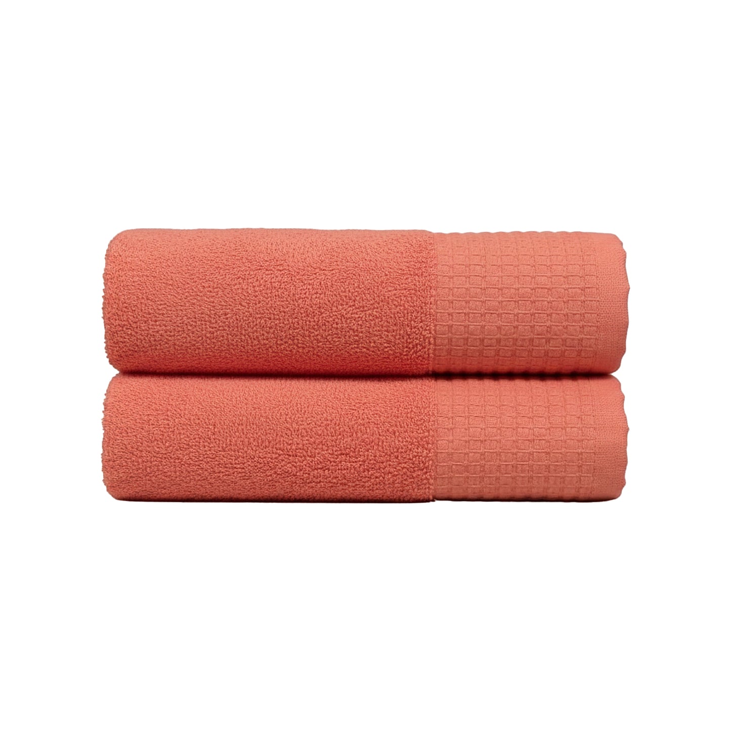 Orange Fancy | 2-Piece Fancy Border Hand Towel Set | TLH2FBOR