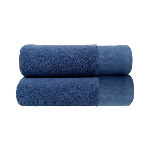Premium 2-Piece Hand Towel Set – Navy Blue | TLH2NY7