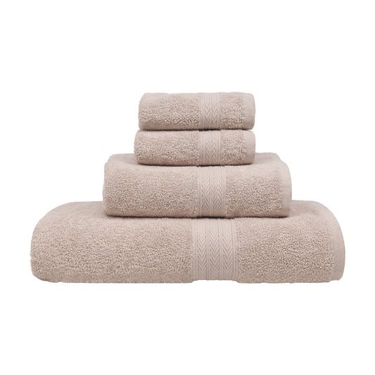 Premium 4-Piece Cotton Towel Set – Beige | Face, Hand & Bath Towels | TWHB4BE