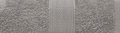 Grey | 4-Piece Dobby Fancy Towel Set | TWHB4GY1