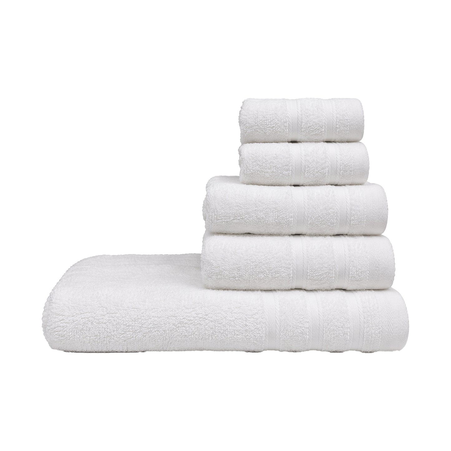 Zero Twist Luxury Towel Set – 5 Pieces (White)