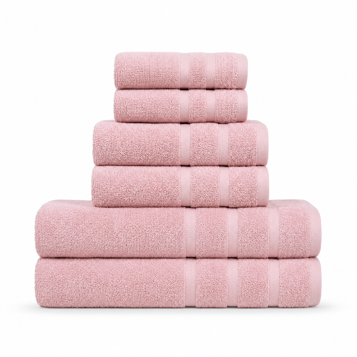 Light Pink – 6 Pcs Towel Set | Guest, Hand & Bath Towels