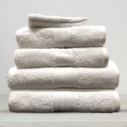 White | 6-Piece Dobby Fancy Towel Set | TWHB6WH