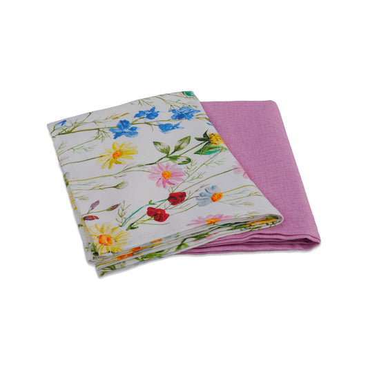 Printed Kitchen Towels Set of 2 – Pink | 18x26 Inches | 100% Cotton