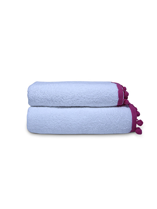 Hira Lari Tassel Hand Towel – White