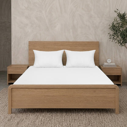 White Luxury Hotel Collection King Fitted Sheet Set with 2 Pillow Covers – 72" x 78" – 100% Cotton Sateen TC-200