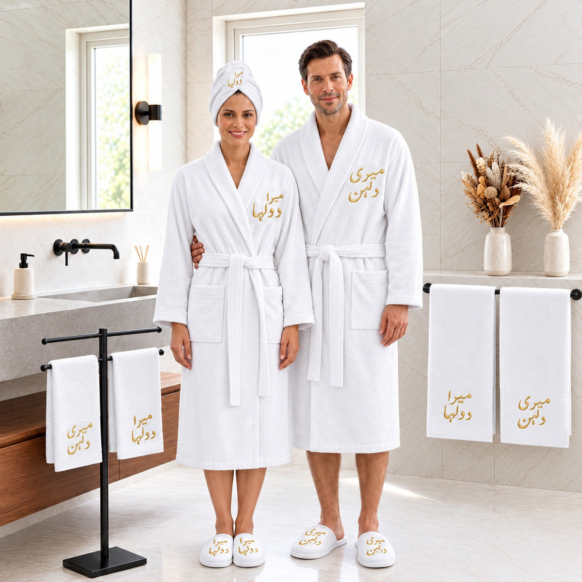 White – HL Luxury Bride & Groom Spa Set | 9 Pieces