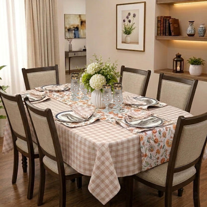 Printed Table Cover – Brown | 84 x 60 Inches | 100% Cotton