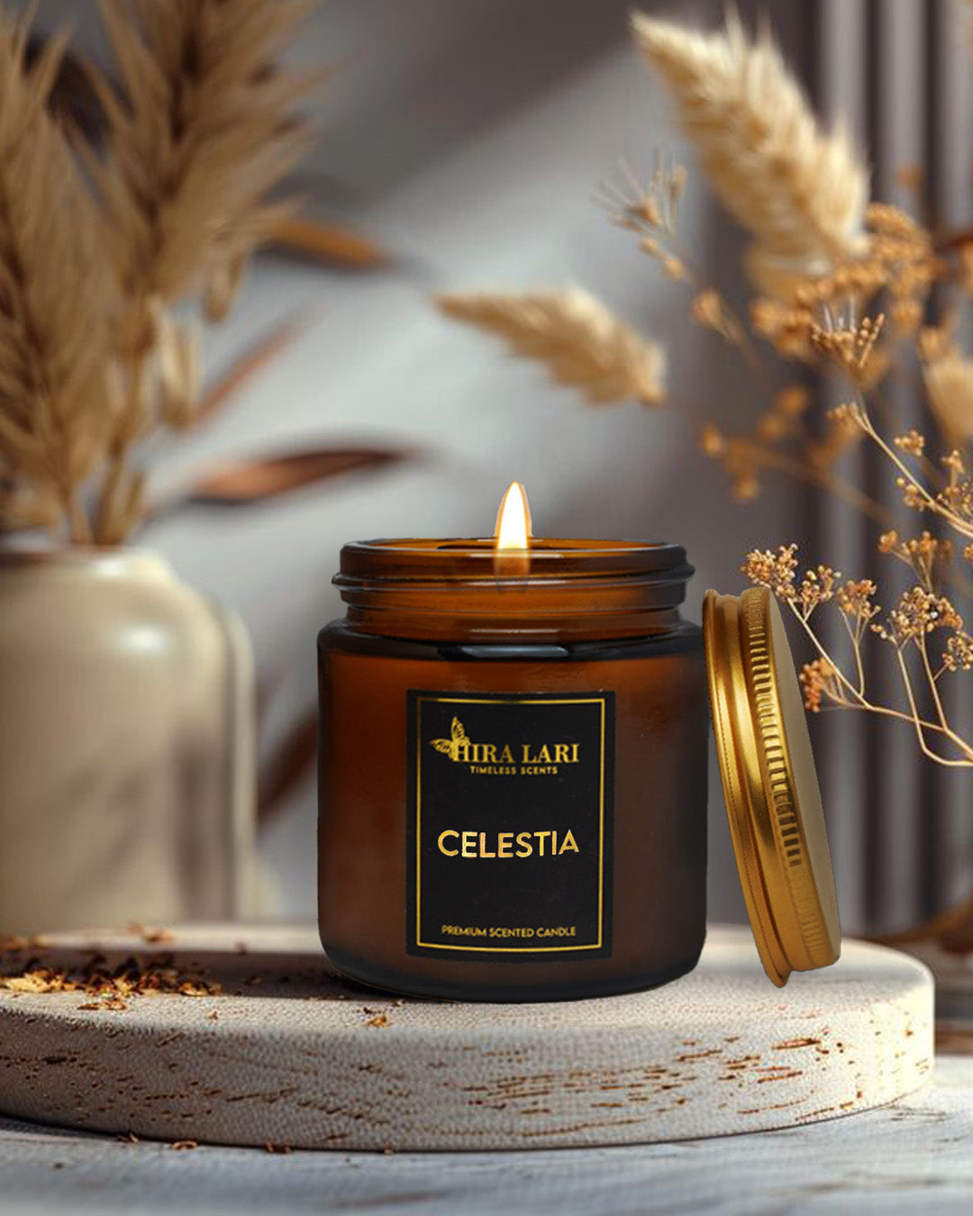 Celestia Amber Candle Jar – Small