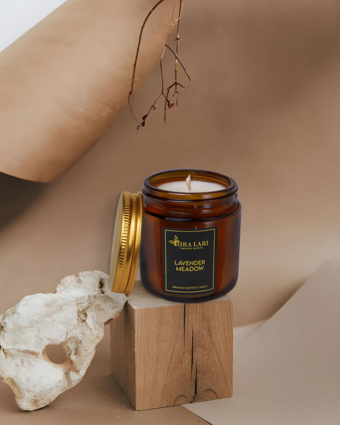 Lavender Meadow Amber Candle Jar – Small